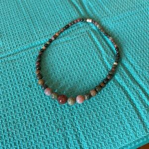 Earth Tone, Gradient, Glass Bead Necklace with Magnetic Closure